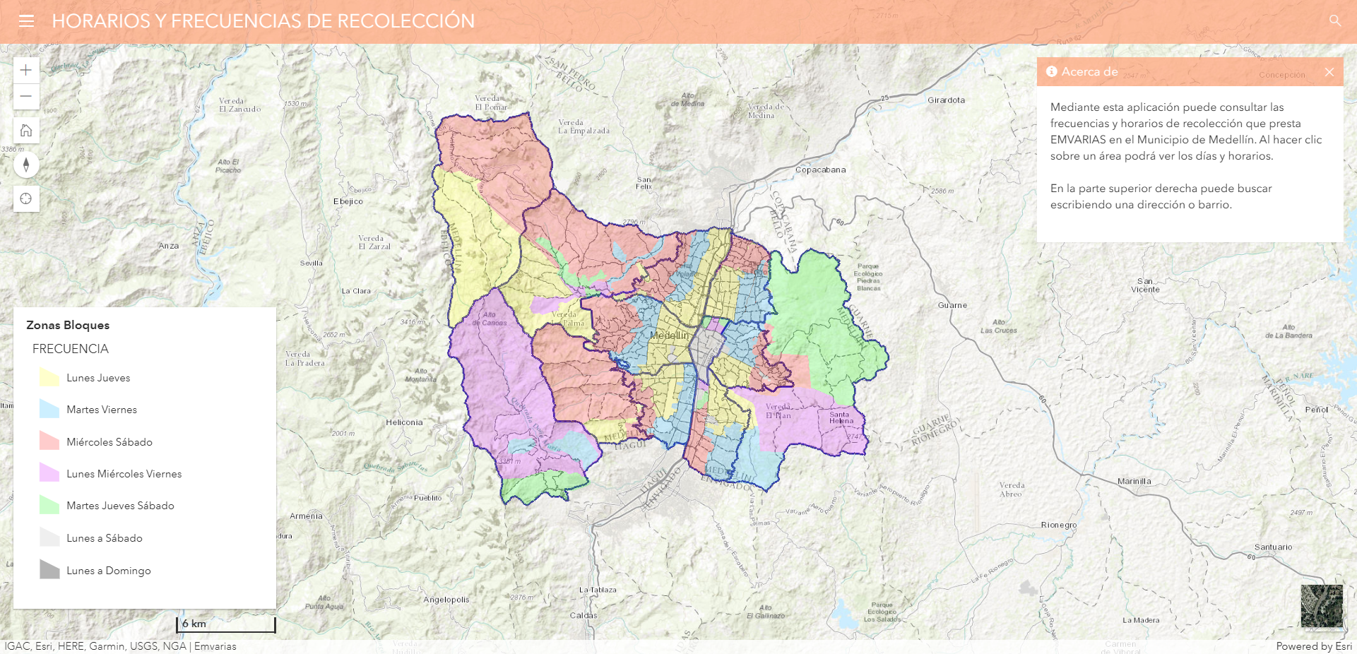 Horarios y frecuencias de recolección